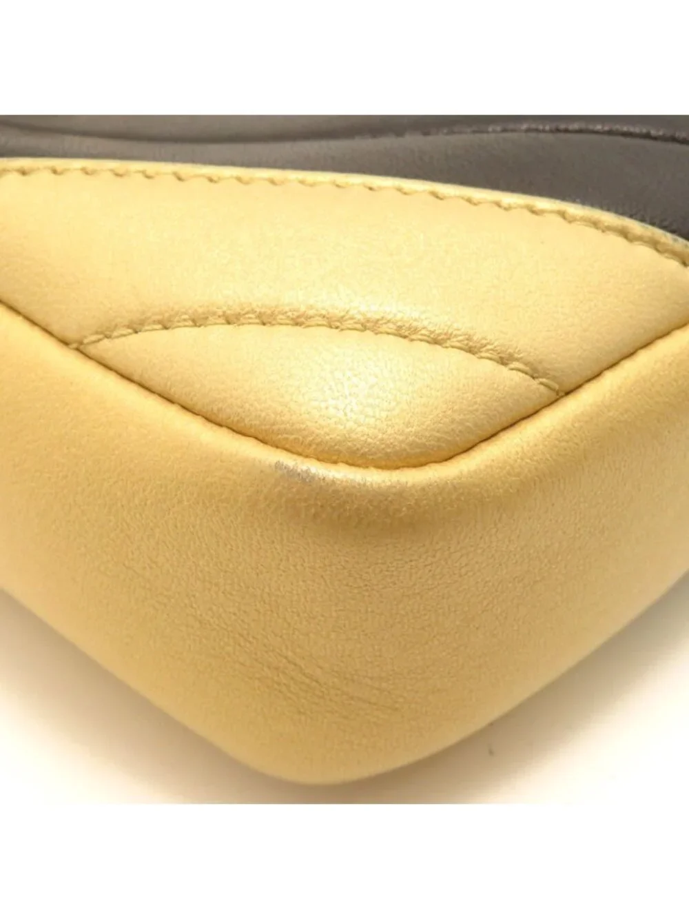 Chanel V-stitch Chain Shoulder Gold Black Bag Lambskin